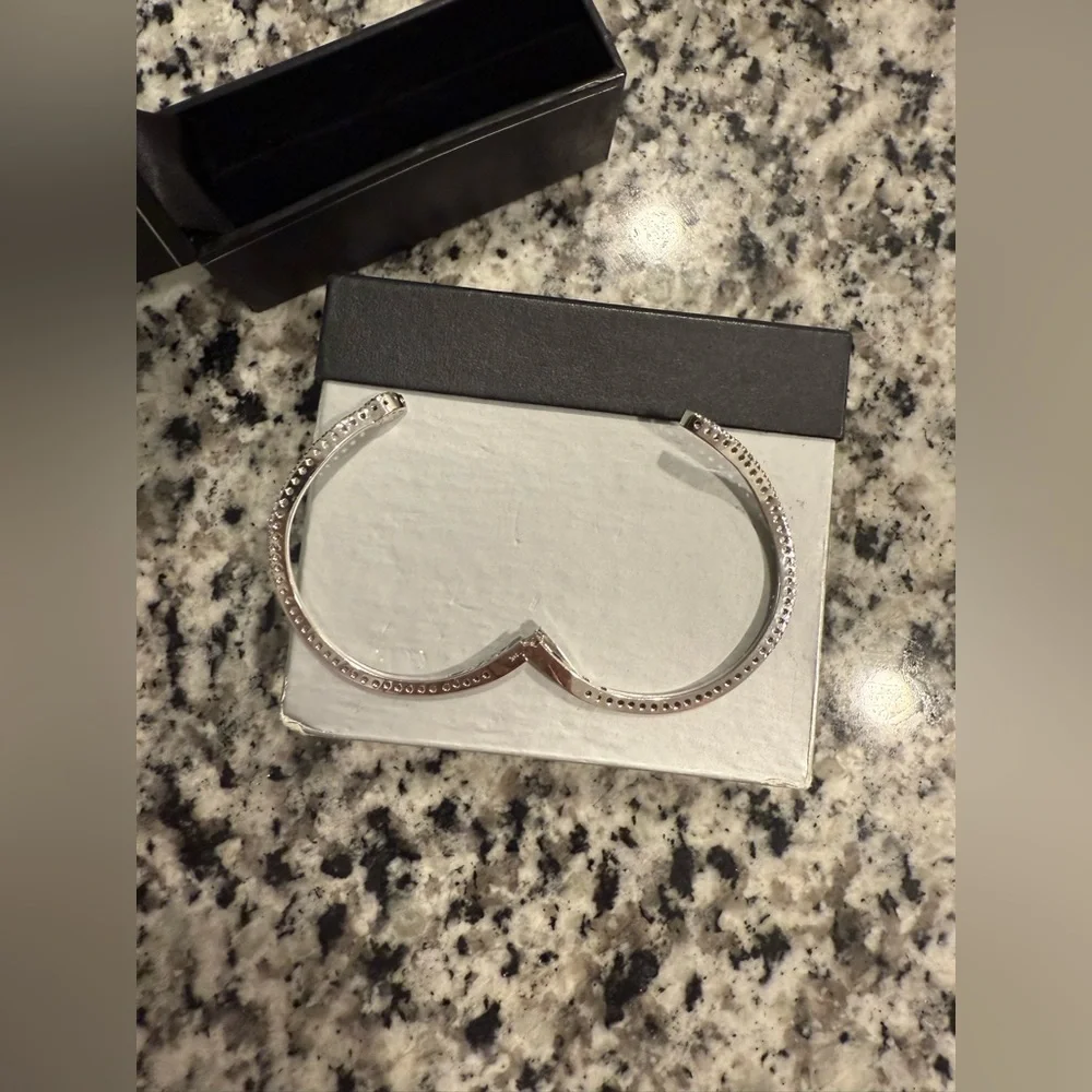 New White Gold Natural Diamond Snake Bracelet Bangle 14k - Picture 7 of 8